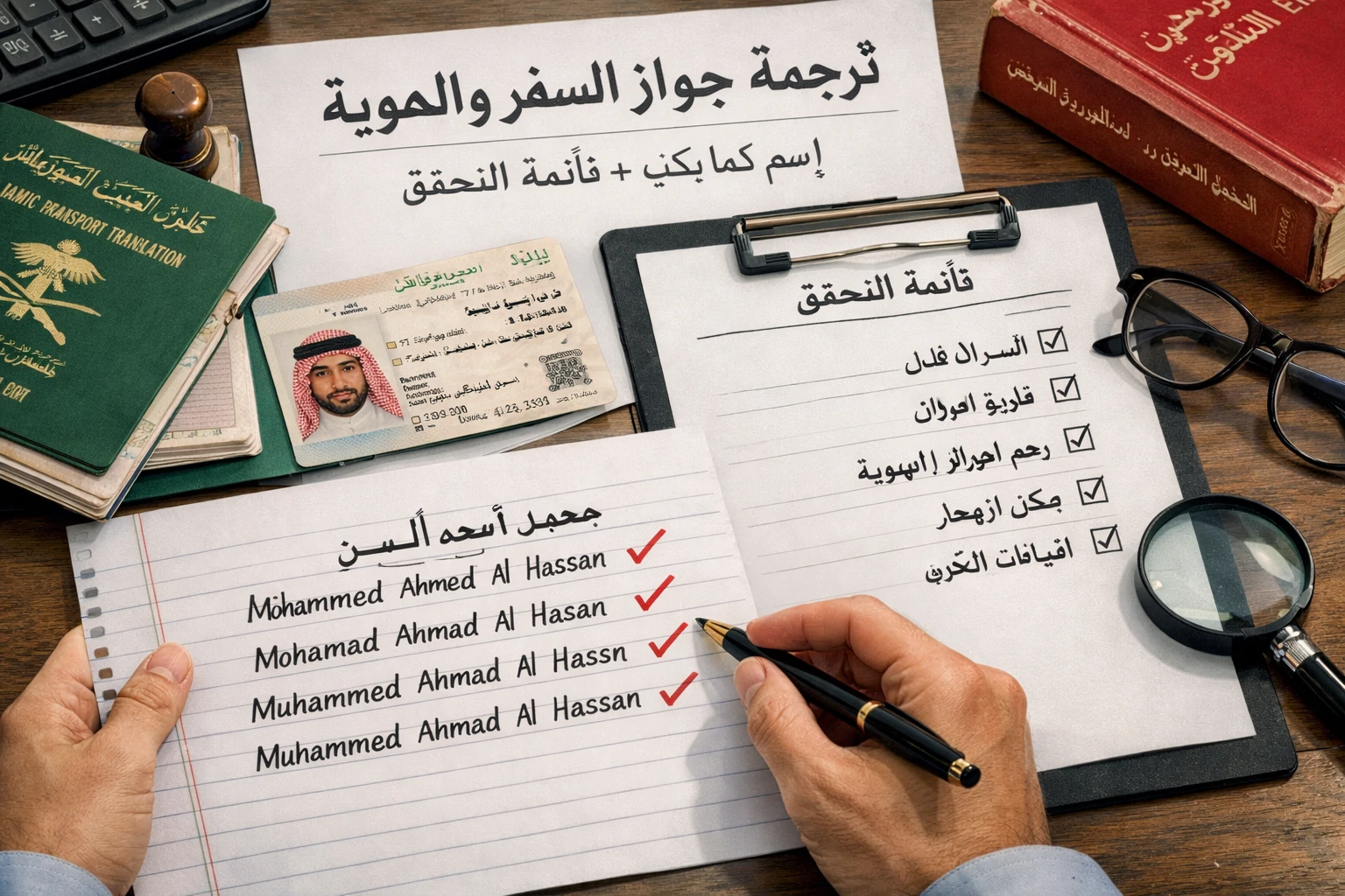 Arapça pasaport ve kimlik tercümesi kapak görseli