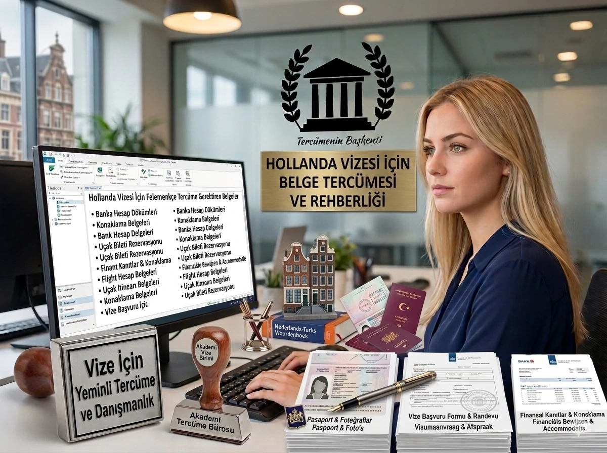 Hollanda vizesi için felemenkçe belge tercümesi