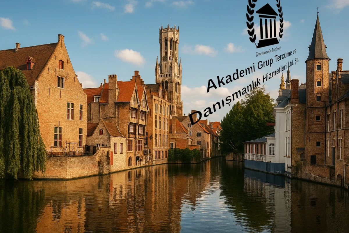 Flamanca dilinin resmi olarak konuşulduğu Belçika'nın Flandre bölgesinden tarihi bir görünüm.