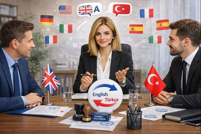 noter, resmi kurum, nikah dairesi, iş toplantıları ve istediğiniz her yere ingilizce yeminli tercüman desteği.