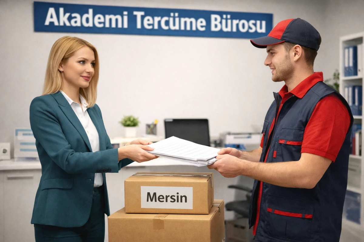 Mersin'den Ankara'ya konsolosluk ve dışişleri onayı için evrak takip hizmeti şeması.