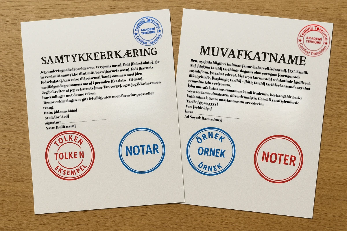 noter onayli norvecce tercume