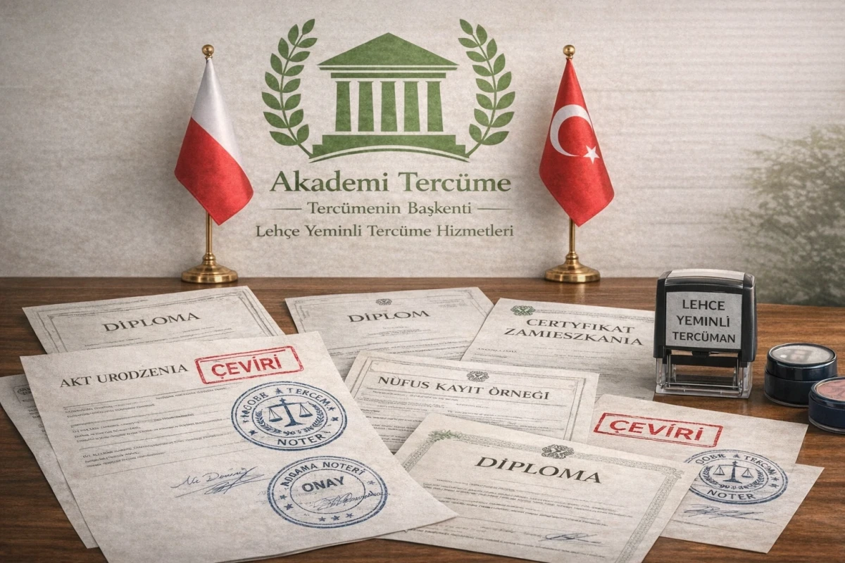 Noter onaylı Polonyaca tercüme süreci ve yeminli tercüman kaşesi.
