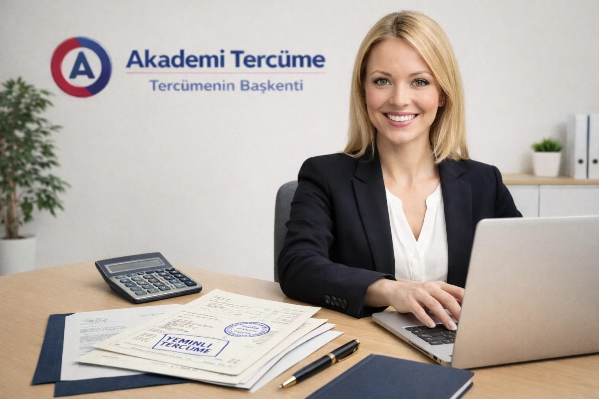2025 yeminli tercüman ücretleri ve noter onaylı tercüme fiyatları hesaplaması için ofis masasında kaşeli belgeler, hesap makinesi ve kalem.